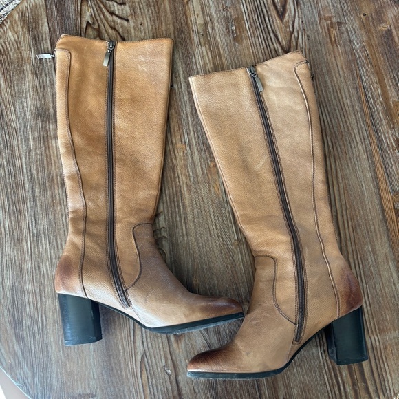 Arnold Churgin TallStylish Tan Heeled Boots Size 40 - Picture 1 of 9